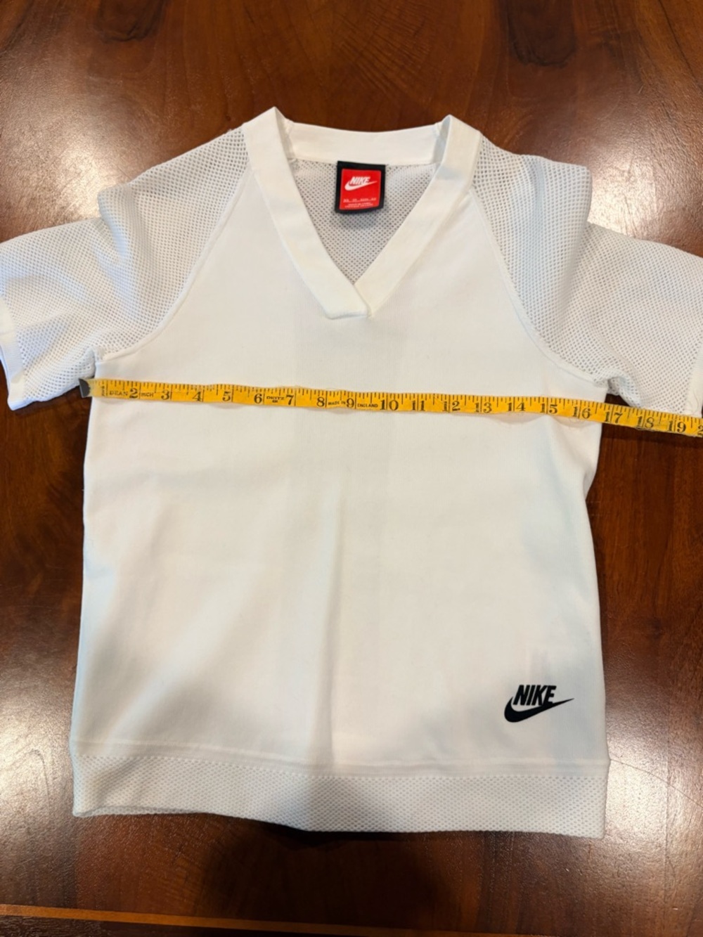 Nike White Mesh Short-Sleeve Tee, Nike Activewear size xs - Picture 5 of 6